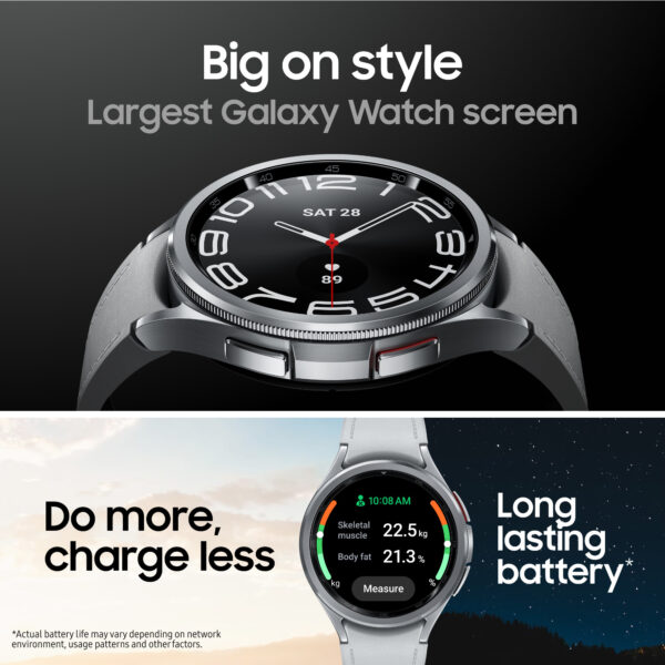 Samsung Galaxy Watch6 Classic SM-R960NZKAEUA smartwatch / sport watch 3.81 cm (1.5") OLED 47 mm Digital 480 x 480 pixels Touchscreen Black Wi-Fi GPS (satellite)