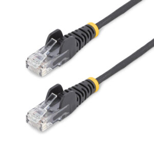 StarTech.com 10m Black Slim CAT6 Ethernet Cable, Snagless, 100W PoE, UTP, LSZH, 28AWG Pure Bare Copper Wire, Slim RJ45 Network Patch Cord w/Strain Reliefs, Individually Tested