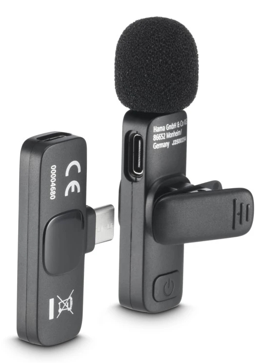 Hama Smart Wireless Black Lavalier/Lapel microphone