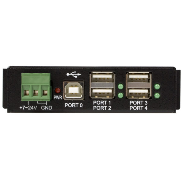 StarTech.com 4-Port USB 2.0 Hub - Metal Industrial USB-A Hub - Din Rail, Wall or Desk Mountable USB Data Hub - TAA Compliant USB Expander Hub