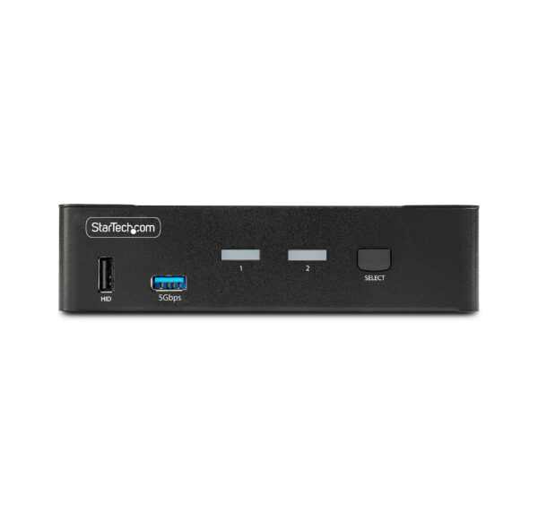 StarTech.com 2-Port DisplayPort KVM Switch, 8K 60Hz / 4K 144Hz, Single Display, DP 1.4, 2x USB 3.0 Ports, 4x USB 2.0 HID Ports, Push-Button & Hotkey Switching, TAA Compliant - OS Independent, Metal Housing