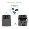 StarTech.com Dual-port USB wall charger - international travel - 17W/3.4A - black
