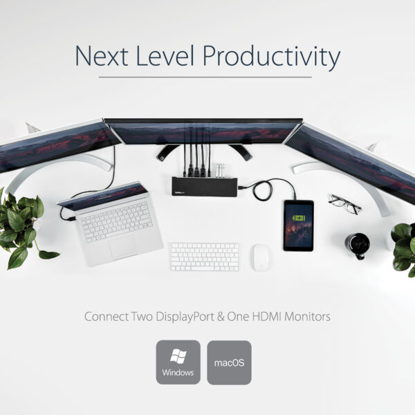 StarTech.com Triple-Monitor USB 3.0 Docking Station - 1x HDMI - 2x DisplayPort