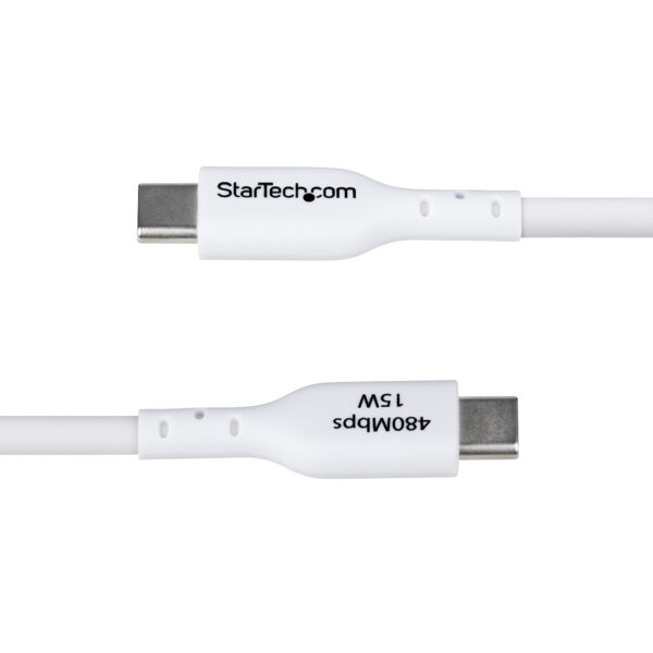StarTech.com 3m (9.8ft) USB-A to USB-C Charging Cable, Charge & Sync, 3A, USB 2.0, TPE Jacket - White USB Charging Cord