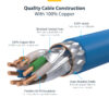 StarTech.com 3m Blue CAT8 Ethernet Cable, Snagless RJ45, 25G/40G, 2000MHz, 100W PoE++, S/FTP, 26AWG Pure Bare Copper Wire, LSZH, Shielded Network Patch Cord w/Strain Reliefs, Individually Tested