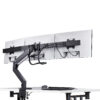 StarTech.com Crossbar Triple Monitor Desk Mount For Up To Three 27in Screens, VESA 75x75/100x100, Tool-Less Arm Adjustments, C-Clamp/Grommet, Spring-Assisted Arm