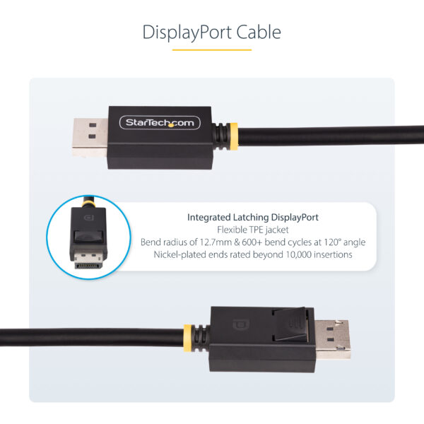 StarTech.com 2m DisplayPort 2.1 Cable, VESA Certified DP40 DisplayPort Cable w/UHBR10/HDR/HDCP 2.2, 8K 60Hz/4K 144Hz w/DSC 1.2a, 40Gbps, DP 2.1 Cable, UHD Monitor Cord, M/M