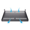 StarTech.com 1U Server Rack Shelf - Universal Vented Rack Mount Cantilever Tray for 19" Network Equipment Rack & Cabinet - Heavy Duty Steel – Weight Capacity 44lb/20kg - 16" Deep Shelf, Black