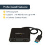 StarTech.com USB 3.0 to Dual HDMI Adapter, USB to 2x HDMI Monitor Converter for Windows (no support for macOS/ChromeOS/Linux) - TAA