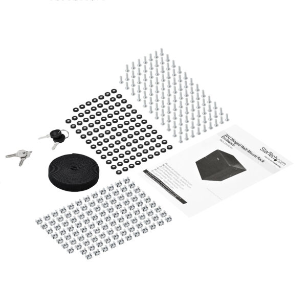 StarTech.com 4-Post 26U Wall Mount Network Cabinet with 1U Shelf, 19" Hinged Wall-Mounted Server Rack for Data / AV / Electronics / Computer Equipment, Flexible Vented Rack Enclosure