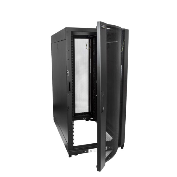 StarTech.com 4-Post 25U Server Rack Cabinet, Lockable 19" Data Rack Cabinet for Computer / AV / IT Equipment, Office / Home Network Rack with Casters & Adjustable Mounting Rails