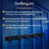 StarTech.com 1U 19" Cable Management Organizer - D Ring Hook Network/Server Rack Cord Manager - Data Center Horizontal Wire Panel with Passthrough Holes w/Mounting HW - EIA/ECA-310-E