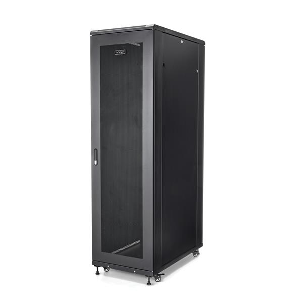 StarTech.com 4-Post 42U Server Rack Cabinet, 19" Data Rack Cabinet for Computer / AV / IT Equipment mount, Rack Server Enclosure with Casters, Full Size Industrial Network Storage