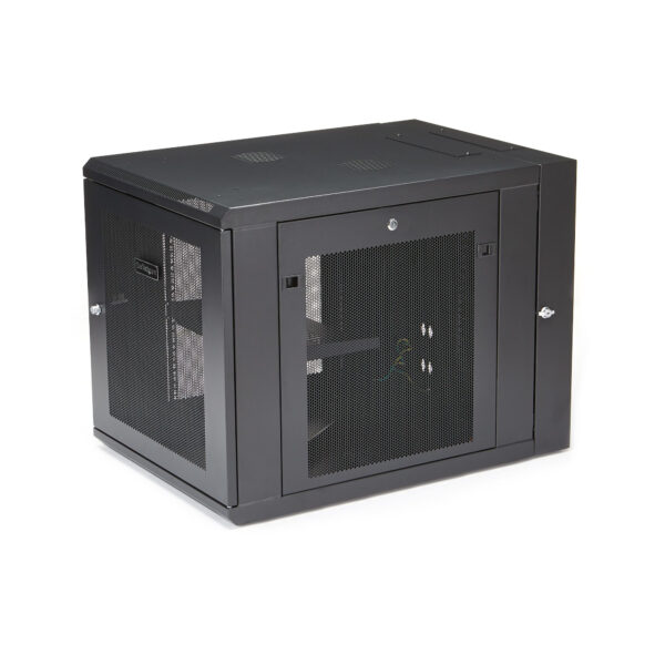 StarTech.com 4-Post 12U Wall Mount Network Cabinet with 1U Shelf, 19" Hinged Wall-Mounted Server Rack for Data / AV / Electronics / Computer Equipment, Flexible Vented Rack Enclosure