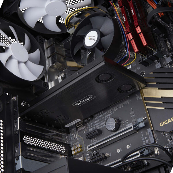 StarTech.com Dual-Bay M.2 NVMe SSD to PCIe x8 Removable Mobile Rack; Bifurcation Required; Tool-less Installation, PCIe Backplane w/Two Hot-Swap Drive Bays