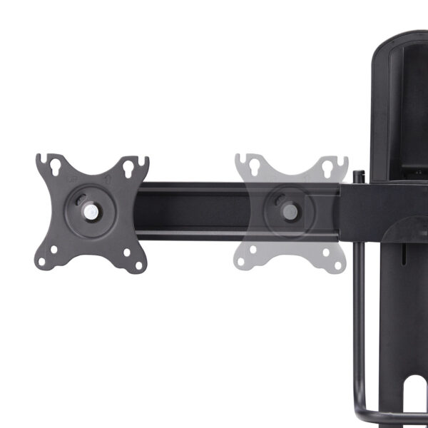 StarTech.com Crossbar Dual Monitor Desk Stand For Double 27-inch Screens, VESA Mount 75x75/100x100, Toolless Height Adjustment, Up To 13.2lb (6kg) Per Display