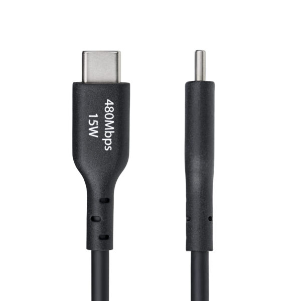 StarTech.com 6.6ft (2m) USB-A to USB-C Charging Cable, Charge & Sync, 3A, USB 2.0, TPE Jacket - Black USB Charging Cord