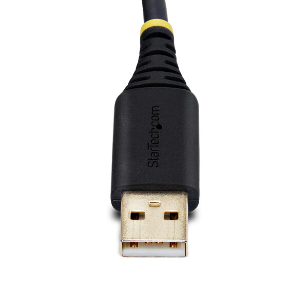 StarTech.com 3ft (1m) USB to Serial Adapter Cable, COM Retention, Interchangeable Screws/Nuts, USB-A to DB9 RS232, FTDI IC, ESD Protection, Windows/macOS/Linux