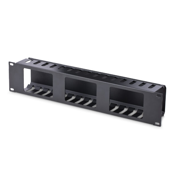 StarTech.com Horizontal 2U Server Rack Cable Management Finger Duct w/ Cover - 19" Network Rack Wire Duct Raceway Panel - Slotted Wire Duct