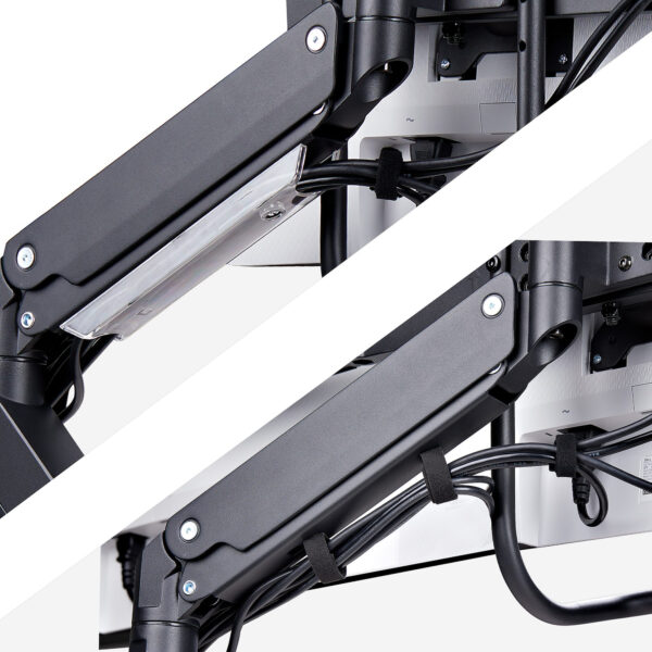 StarTech.com Crossbar Triple Monitor Desk Mount For Up To Three 27in Screens, VESA 75x75/100x100, Tool-Less Arm Adjustments, C-Clamp/Grommet, Spring-Assisted Arm