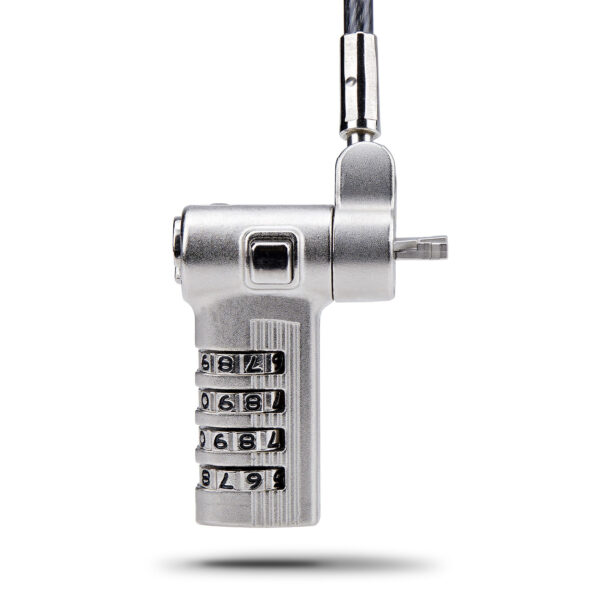 StarTech.com Universal Laptop Cable Lock 6.6ft (2m), Serialized Security Cable for Notebook, Compatible w/Noble Wedge®/Nano/K-Slot; Keyless Combination Cable, TAA