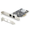 StarTech.com 2-Port 2.5Gbps NBASE-T PCIe Network Card, Intel I225-V, Dual-Port Computer Network Card, Multi-Gigabit NIC, PCI Express Server LAN Card, Desktop Ethernet Interface
