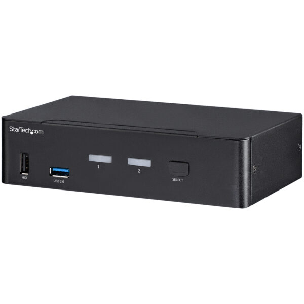 StarTech.com 2 Port DisplayPort KVM Switch - 4K 60Hz - Single Display - Dual Port UHD DP 1.2 USB KVM Switch with Integrated USB 3.0 Hub & Audio - Dell HP Apple Lenovo - TAA Compliant