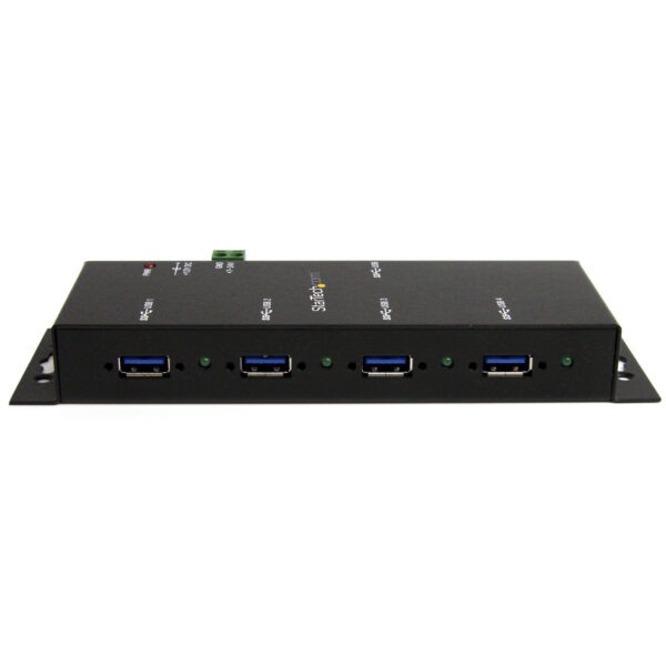 StarTech.com 4-Port Industrial USB 3.0 Hub with ESD Protection~4-Port USB 3.0 Hub - 5Gbps - Metal Industrial USB-A Hub - Wall or Desk Mountable USB Data Hub - TAA Compliant USB Expander Hub