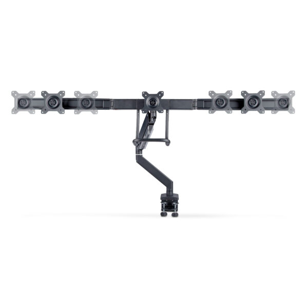 StarTech.com Crossbar Triple Monitor Desk Mount For Up To Three 27in Screens, VESA 75x75/100x100, Tool-Less Arm Adjustments, C-Clamp/Grommet, Spring-Assisted Arm