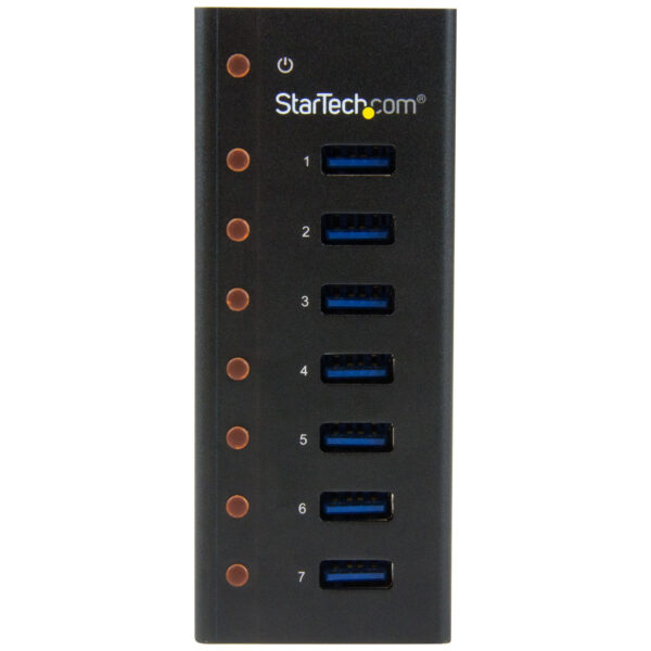 StarTech.com 7-Port USB 3.0 Hub - Desktop or Wall-Mountable Metal Enclosure~7-Port USB 3.0 Hub (5Gbps) - Desktop or Wall-Mountable Metal Enclosure