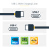 StarTech.com 2m USB-C Charging Cable, USB-IF Certified USB C Cable, 240W PD EPR, USB 2.0 Type-C Laptop Charger Cord, USB-C Data Transfer Cable, TPE Jacket, M/M