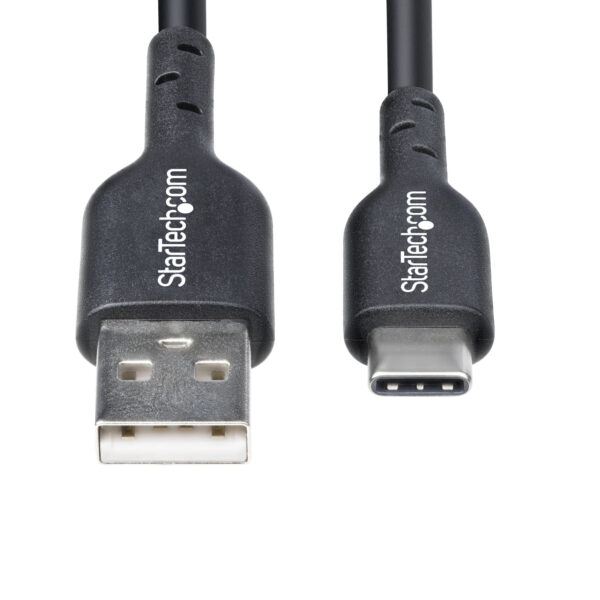 StarTech.com 6.6ft (2m) USB-A to USB-C Charging Cable, Charge & Sync, 3A, USB 2.0, TPE Jacket - Black USB Charging Cord