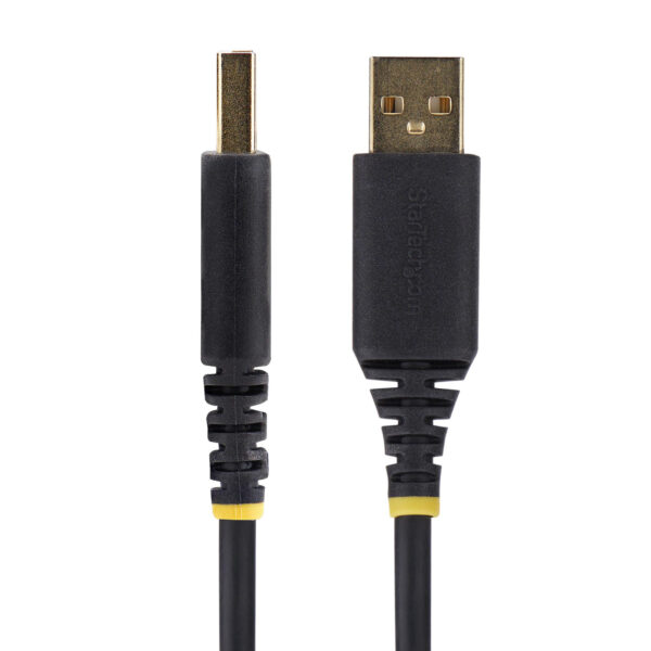 StarTech.com 1ft (30cm) USB to Serial Adapter Cable, COM Retention, Interchangeable Nuts/Screws, USB-A to DB9 RS232, FTDI IC, ESD Protection, Windows/macOS/Linux