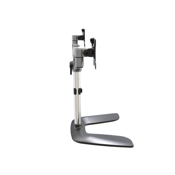 StarTech.com Dual Monitor Stand - Ergonomic Desktop Monitor Stand for up to 32" VESA Displays - Free-Standing Articulating Universal Computer Monitor Mount - Adjustable Height - Silver