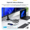 StarTech.com Thunderbolt 5 Docking Station, DP / HDMI, Triple Monitor Dock up to 4K 144Hz or Dual 8K 60Hz, 5x USB Ports, 140W Laptop Charging