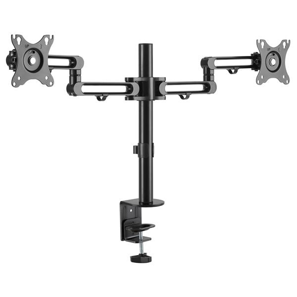 StarTech.com Desk Mount Dual Monitor Arm - Desk Clamp VESA Compatible Monitor Mount for up to 32 inch Displays - Ergonomic Articulating Monitor Arm - Height Adjustable/Tilt/Swivel/Rotating