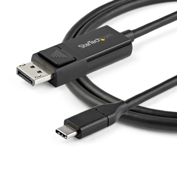 StarTech.com 6.6ft (2m) USB C to DisplayPort 1.2 Cable 4K 60Hz - Bidirectional DP to USB-C or USB-C to DP Reversible Video Adapter Cable - HBR2/HDR - USB Type C/Thunderbolt Monitor Cable