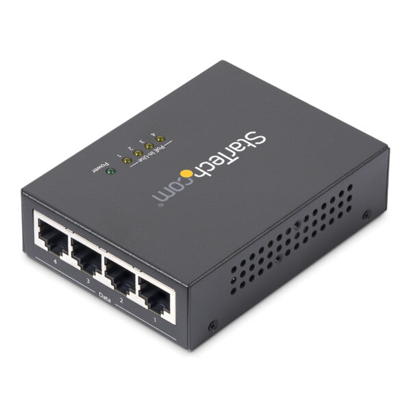 StarTech.com 4-Port Gigabit Midspan - PoE+ Injector - 802.3at/af