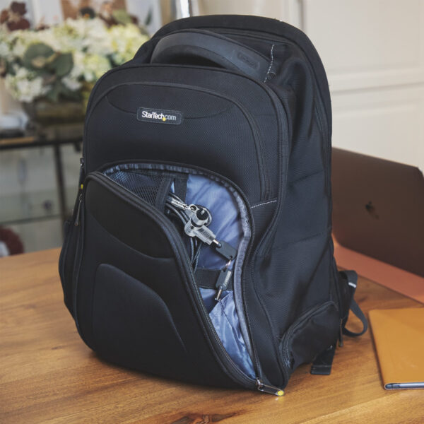 StarTech.com 3-in-1 Universal Laptop Lock 6.6ft (2m), Master Keyed Locking Cable, Computer Security, Compatible w/Noble Wedge®/Nano/K-Slot; Anti-Theft Cut-Resistant Cable