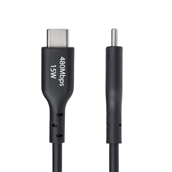 StarTech.com 3ft (1m) USB-A to USB-C Charging Cable, Charge & Sync, 3A, USB 2.0, TPE Jacket - Black USB Charging Cord