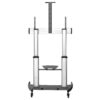 StarTech.com Mobile TV Stand - Heavy Duty TV Cart for 60-100" Display (100kg/220lb) - Height Adjustable Rolling Flat Screen Floor Standing on Wheels - Universal Television Mount w/Shelves