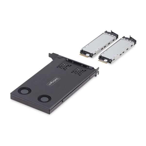 StarTech.com Dual-Bay M.2 NVMe SSD to PCIe x8 Removable Mobile Rack; Bifurcation Required; Tool-less Installation, PCIe Backplane w/Two Hot-Swap Drive Bays