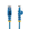 StarTech.com 5m Blue Slim CAT6 Ethernet Cable, Snagless, 100W PoE, UTP, LSZH, 28AWG Pure Bare Copper Wire, Slim RJ45 Network Patch Cord w/Strain Reliefs, Individually Tested