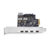 StarTech.com 5-Port USB PCIe Card, USB 3.2 10Gbps, PCI Express Card with 4x USB-C Ports, 1x USB-A Internal Port, USB PCIe Controller Card, Windows/macOS/Linux
