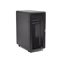 StarTech.com 4-Post 25U Server Rack Cabinet, Lockable 19" Data Rack Cabinet for Computer / AV / IT Equipment, Office / Home Network Rack with Casters & Adjustable Mounting Rails
