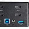 StarTech.com 2 Port Dual Monitor HDMI KVM Switch - 4K 60Hz Ultra HD HDR - Desktop 4K HDMI 2.0 KVM Switch with 2 Port USB 3.0 Hub (5Gbps) & 4x USB 2.0 HID, Audio - Hotkey Switching - TAA