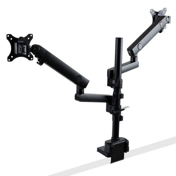 StarTech.com Desk Mount Dual Monitor Arm, Full Motion Monitor Mount for 2x VESA Displays up to 32" (17.6lb/8kg), Height Adjustable, Clamp/Grommet Mount, Mechanical Spring