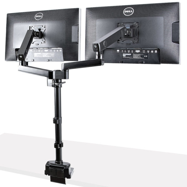 StarTech.com Desk Mount Dual Monitor Arm, Full Motion Monitor Mount for 2x VESA Displays up to 32" (17.6lb/8kg), Height Adjustable, Clamp/Grommet Mount, Mechanical Spring