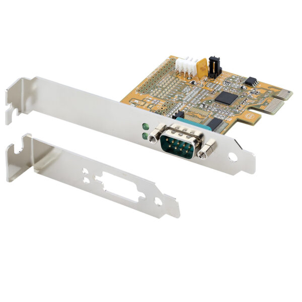 StarTech.com PCI Express Serial Card, PCIe to RS232 (DB9) Serial Interface Card, PC Serial Card w/ 16C1050 UART, Standard or Low Profile Brackets, COM Retention, Windows & Linux