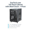 StarTech.com 4-Post 18U Server Rack Cabinet, Lockable 19" Data Rack Cabinet for Computer / AV / IT Equipment, Office / Home Network Rack with Casters & Adjustable Mounting Rails